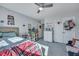 Cheerful bedroom with a bed, dresser, and decor at 131 Swaying Palm Dr, Summerville, SC 29485
