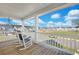 Inviting front porch with rocking chairs offering a relaxing view of the neighborhood at 131 Swaying Palm Dr, Summerville, SC 29485