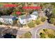 Aerial view of 1587 Bluewater Way, highlighting the nearby pond and natural buffer at 1587 Bluewater Way, Charleston, SC 29414