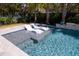 Relaxing pool area with in-water lounge chairs and elegant landscaping creates a serene retreat at 171 Cartright St, Charleston, SC 29492