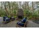 Charming outdoor patio with a stone fireplace and comfortable seating, perfect for relaxation at 2415 Jasper Patterson Dr, Johns Island, SC 29455