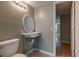 Half bath featuring pedestal sink, tile floors and convenient access at 2612 Morning Dove Ln, Charleston, SC 29414