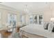 Main bedroom with lots of natural light, wood floors, and a chandelier at 32 Prioleau St # N, Charleston, SC 29401