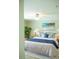 Comfortable main bedroom features a ceiling fan, a beach-themed painting, and a king size bed with blue and white linen at 3596 Walter Drive Dr, Johns Island, SC 29455