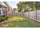 Spacious grassy backyard enclosed by a wooden fence, offering privacy and room for recreation at 467 Nelliefield Trl, Wando, SC 29492