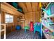 Well-organized storage shed interior with shelves and a variety of items, providing ample space for organization and storage at 523 Coaxum Rd, Mount Pleasant, SC 29464