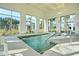 Bright indoor pool area with large windows, a wheelchair lift, and three-foot water depth at 733 Spring Highlands Dr, Summerville, SC 29486