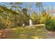 View of a pond with a fountain, grassy bank, and surrounding trees at 8147 Shadow Oak Dr, North Charleston, SC 29406
