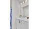 Bathroom featuring a shower/tub combo and a single sink vanity at 9712 Transplanter Cir, Ladson, SC 29456