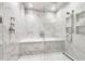 Luxurious marble bathroom with a soaking tub, walk-in shower, and stylish fixtures at 1 Vendue Range # D, Charleston, SC 29401