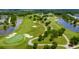 Overhead shot showcasing the pristine golf course with water features and manicured greens at 1077 Ship Builder St, Charleston, SC 29492