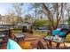 Well-manicured backyard featuring a patio with outdoor furniture, ideal for entertaining and relaxing at 115 Laurel Ridge Rd, North Charleston, SC 29418