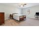 Bedroom with neutral carpeting, ceiling fan and nice sized window. Great natural light in the bedroom at 115 Laurel Ridge Rd, North Charleston, SC 29418