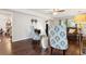 Bright living room with hardwood floors and stylish patterned armchairs at 115 Laurel Ridge Rd, North Charleston, SC 29418