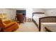 Bedroom featuring a bed, television, desk, fan and carpeted floor at 117 Loblolly Ln, Summerville, SC 29483