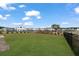 Spacious backyard with a well-kept lawn, community pool, and fence at 1530 Homecoming Blvd, Ravenel, SC 29470