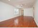 Spacious bedroom featuring hardwood floors, a ceiling fan, and recessed lighting to create a comfortable atmosphere at 1637 Tatum St, Charleston, SC 29412