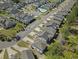 Aerial view of a residential neighborhood featuring well-maintained homes and a community pool at 1800 Poplar Grove Pl, Summerville, SC 29483