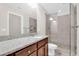 Bathroom showcasing a glass-enclosed shower and granite vanity at 1810 Laura Creek Rd, Charleston, SC 29412