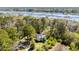 An aerial view of a home and dock surrounded by trees and water at 1988 Long Creek Rd, Wadmalaw Island, SC 29487