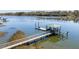 Picturesque dock featuring a covered area and boat lift, perfect for waterfront enjoyment at 1988 Long Creek Rd, Wadmalaw Island, SC 29487