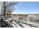 Exterior balcony with peaceful lake views, outdoor seating, and white railings for relaxing on at 318 Archibald Dr, Goose Creek, SC 29445