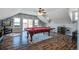 Upstairs game room featuring a pool table, ceiling fan, and hardwood floors at 318 Archibald Dr, Goose Creek, SC 29445