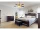 Inviting main bedroom offers a ceiling fan, comfortable decor, and ample closet space at 318 Archibald Dr, Goose Creek, SC 29445