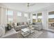 Bright living room features plush sofas, neutral tones, and an abundance of natural light at 332 Dahlia Row Dr, Summerville, SC 29486