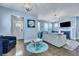 Spacious living room with hardwood floors, fireplace, and a view of the front entry at 3537 Sewel Ave, Mount Pleasant, SC 29466