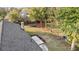 Aerial view of backyard featuring a trampoline and patio space at 5330 Waterview Dr, North Charleston, SC 29418