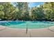 Community swimming pool featuring marked depths and stainless steel safety railings at 5409 Clairmont Ln, North Charleston, SC 29420