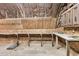 Spacious attic area with plywood walls, insulation and worktables at 5921 Oak St, Hanahan, SC 29410