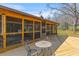 Outdoor deck offers view of the expansive backyard and wooded area at 729 2Nd Bend Rd, Harleyville, SC 29448
