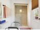 Bright bathroom with a glass shower and support equipment at 9021 Delancey Cir, North Charleston, SC 29406