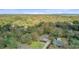 Expansive aerial view of the home with swimming pool surrounded by lush greenery and tall trees at 958 Mikell Dr, Charleston, SC 29412