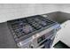 Close up of a stainless steel oven and stovetop with blue flames at 958 Mikell Dr, Charleston, SC 29412