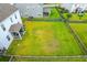 Aerial view of a fenced backyard with a screened-in porch, perfect for relaxation and entertainment at 107 Goose Rd, Summerville, SC 29483