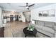 Open-concept living area showcases the flow between the living room and modern kitchen at 122 Moon Shadow Ln, Summerville, SC 29485