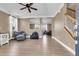 Bright living room showcases hardwood floors and staircase at 146 Education Blvd, Ladson, SC 29456
