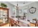 Formal dining room featuring hardwood floors, classic furnishings, and a view of the outdoor greenery at 1525 Harriman St, Mount Pleasant, SC 29466