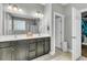 Elegant bathroom featuring a double vanity, ample storage, and a walk-in shower at 219 Daybreak Blvd, Summerville, SC 29486