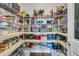 Organized walk-in pantry with ample shelving provides generous storage for groceries and kitchen essentials at 219 Daybreak Blvd, Summerville, SC 29486