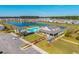 Aerial view of community pool, clubhouse and surrounding homes; resort-style living at 286 Godwit Dr, Summerville, SC 29486