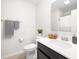 Well-maintained bathroom with a vanity, mirror, and a shower with curtain at 286 Godwit Dr, Summerville, SC 29486