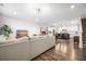 Open-concept living space with kitchen, dining area, and living room seamlessly connected with plenty of light at 286 Godwit Dr, Summerville, SC 29486
