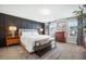 Serene main bedroom featuring a statement wall, soft lighting, and comfortable furnishings at 286 Godwit Dr, Summerville, SC 29486