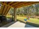 Under deck patio with outdoor cooking area, swing, and fire pit provides ample space for outdoor enjoyment at 312 Coki Amalie Ct, Charleston, SC 29492