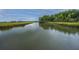 Scenic view of a calm waterway lined with lush trees and vegetation under a partly cloudy sky at 312 Coki Amalie Ct, Charleston, SC 29492