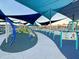 Modern playground features an educational trail and multiple play areas under the shade of large blue canopies at 4603 Scout Aly, North Charleston, SC 29405